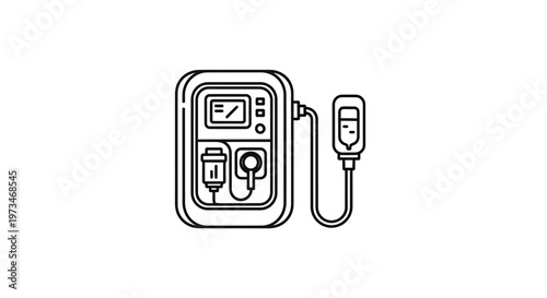 Dialysis Machine Icon: Medical Equipment for Kidney Treatment, Healthcare Technology