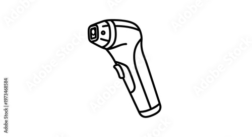 Digital Infrared Thermometer Icon, Non-Contact Temperature Measurement Tool