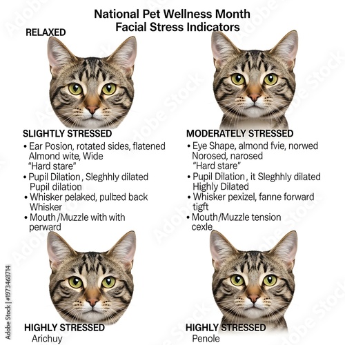 Cat Facial Stress Indicators - National Pet Wellness Month Guide.