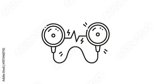 Electrocardiogram ECG Heartbeat Line Icon Vector Illustration