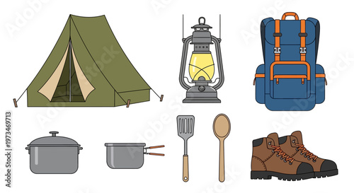 Essential Camping Gear Collection for Outdoor Adventures.