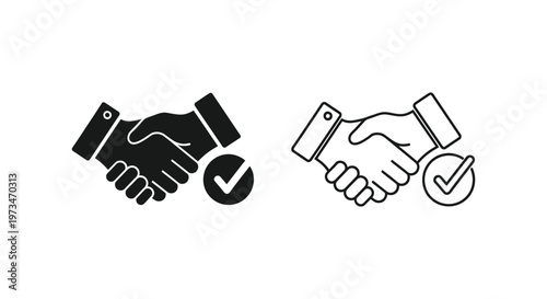 Business Partnership Agreement Handshake Vector