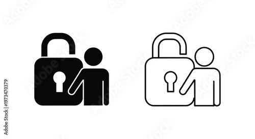 Padlock Secure Protection Icon Set Vector