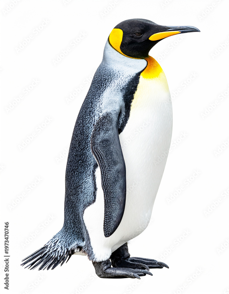 Obraz premium King penguin, white studio background. AI