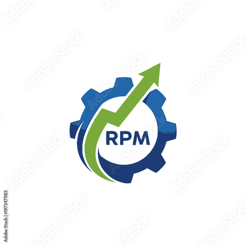 RPM gear logo with green arrow.