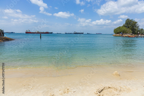 Views of Siloso beach Singapore 