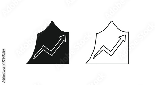 Shield with growing graph and arrow Vector