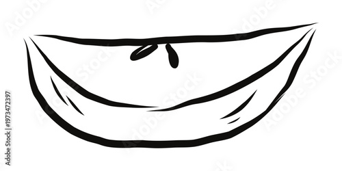 Single apple slice drawn in minimal line art style representing fresh fruit ingredient. Vector hand drawn illustration.