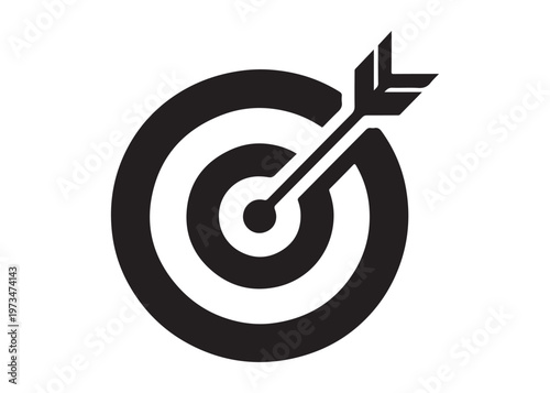 Free Download target logo silhouette vector, target with dart logo silhouette vector illustration, Aim target logo vector, target with dart hitting center logo silhouette design on white background - GFXLoad