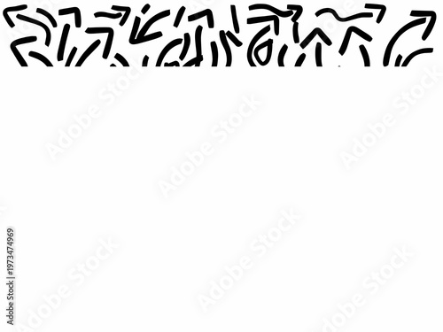 Collection of doodle elements with empty centers. Random black doodle icons. Hand-drawn vector doodles.