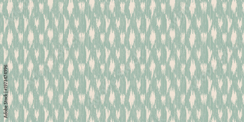 seamless ikat diamond pattern mint green and beige ethnic textile background hand painted abstract ornament fabric design tribal repeat texture boho wallpaper vintage style
