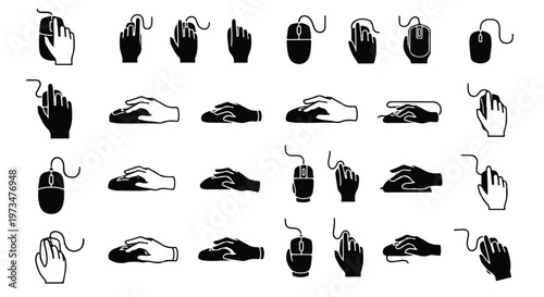 Black and white computer mouse icons.