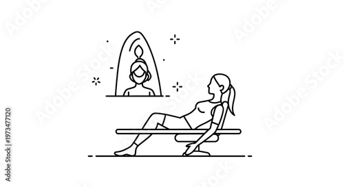 Woman Relaxing in Infrared Sauna Pod, Wellness and Spa Treatment Concept