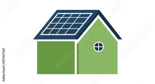 Green house with solar panel.