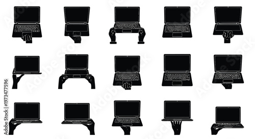 Black plastic clips isolated on white.