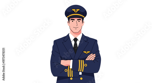 Smiling male pilot in uniform.