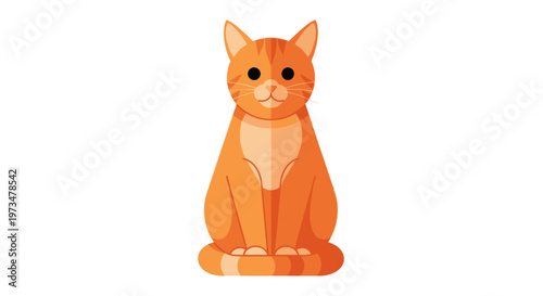 Orange Cat Toy Figurine Model.