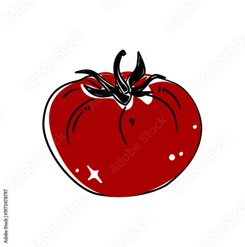 red tomato isolated on white