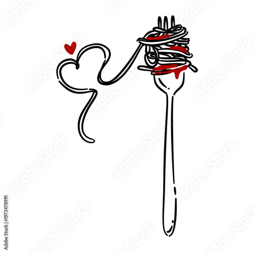 spaghetti on the fork 