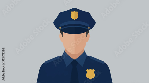 Illustration of a police officer in uniform.