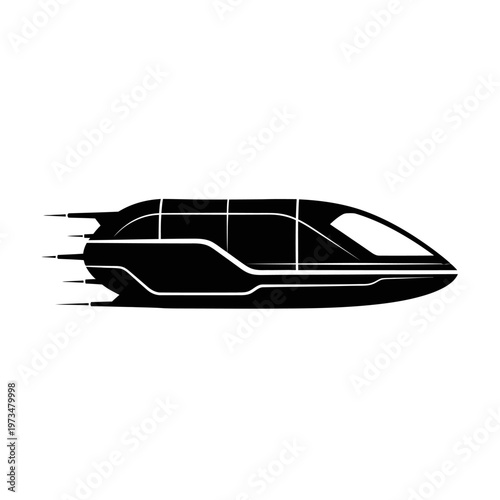 Sleek Futuristic Train Silhouette for Modern Transportation Concepts.