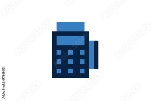 Electronic point of sale (POS) terminal used for processing credit card payments in retail. This Vector Illustration is ideal for business, retail technology, and checkout concepts.