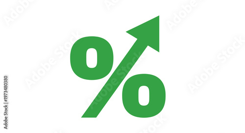 Green percent increase symbol.