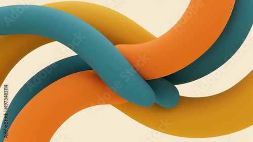 Colorful Interconnected Loops Abstract Background.