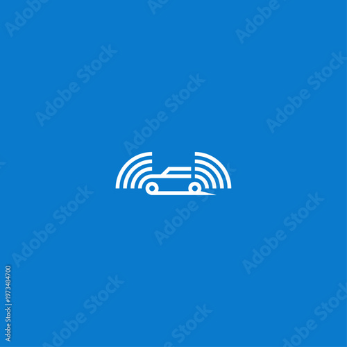 Remote control of a car using wifi, logo concept.