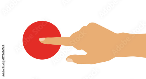 Hand pressing red button icon 1.