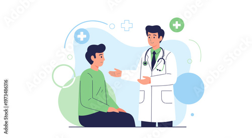 Doctor consulting patient in clinic, healthcare, medical checkup, doctor-patient relationship