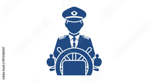 Captain Steering Wheel Illustration.
