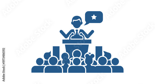 Businessman Speaking to Audience.