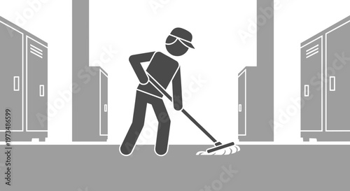 Man cleaning with a mop 1.