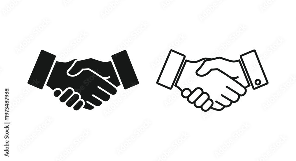 Obraz premium Business Partnership Handshakes Vector