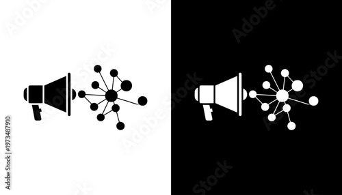 Megaphone with social network connections.