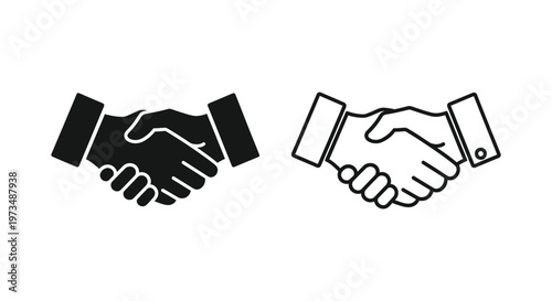 Business Partnership Handshakes Vector