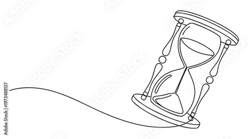 Elegant hourglass illustration symbolizing the passage of time and fleeting moments.