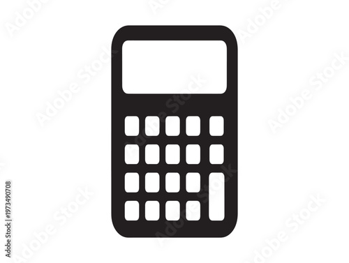 Title simple black and white calculator icon a minimalist representation of a numerical tool description a flat monochrome icon depicting a basic