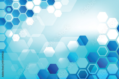 abstract blue background with hexagons