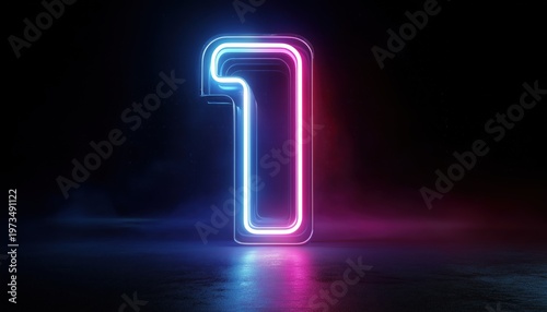 Groundbreaking Neon Light Technology For Sports With Number One Highlighted, Revolutionizing Communication In Pink And Blue Hues.
