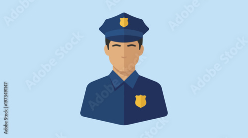Illustration of a police officer avatar.
