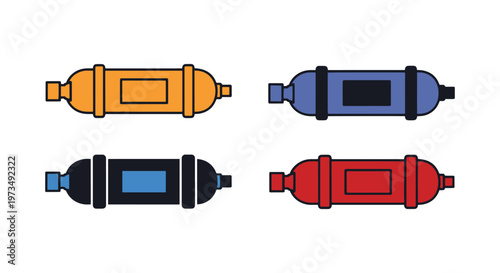 Oxygen Cylinder Line art simple abstract illustration vector