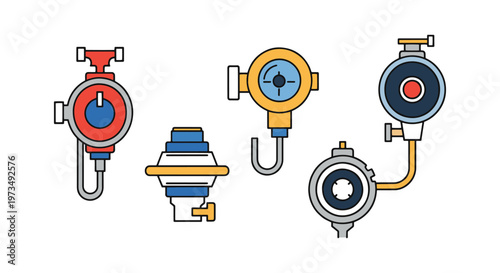 Oxygen Regulator Line art simple modern abstract illustration
