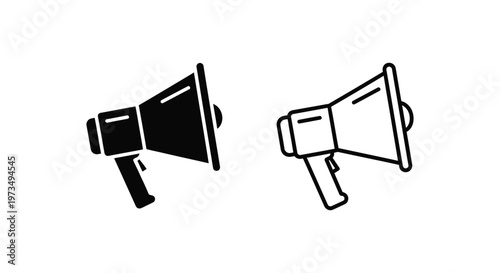 Megaphone Icon Set for Communication and Announcement Needs Vector