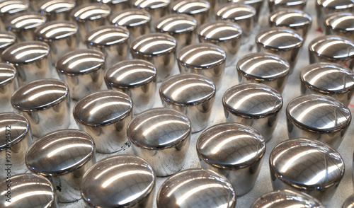 Many metal accessories are arranged together