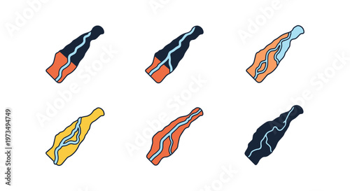 River Basin Map Line art minimal modern abstract vector