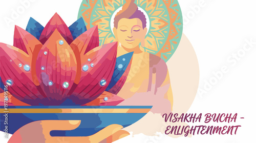 Lotus Flower Offering for Visakha Bucha Celebration