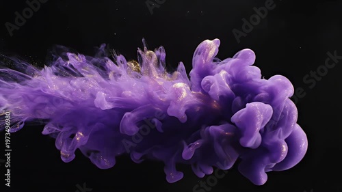 Wallpaper Mural Abstract Purple Ink Cloud Swirling in Dark Water. Torontodigital.ca