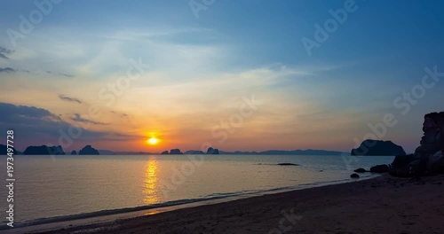 Beautiful 4K Time lapse of Majestic sunrise or sunset sky landscape Amazing light of nature cloudscape sky and Clouds moving away rolling.Colorful dark sunset cloud Footage timelapse Travel background